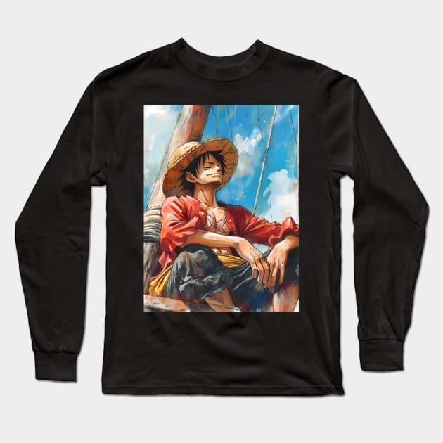 Pirate Odyssey: Anime-Manga Legacy, Mythical Islands, and Swashbuckling Excitement Long Sleeve T-Shirt by insaneLEDP